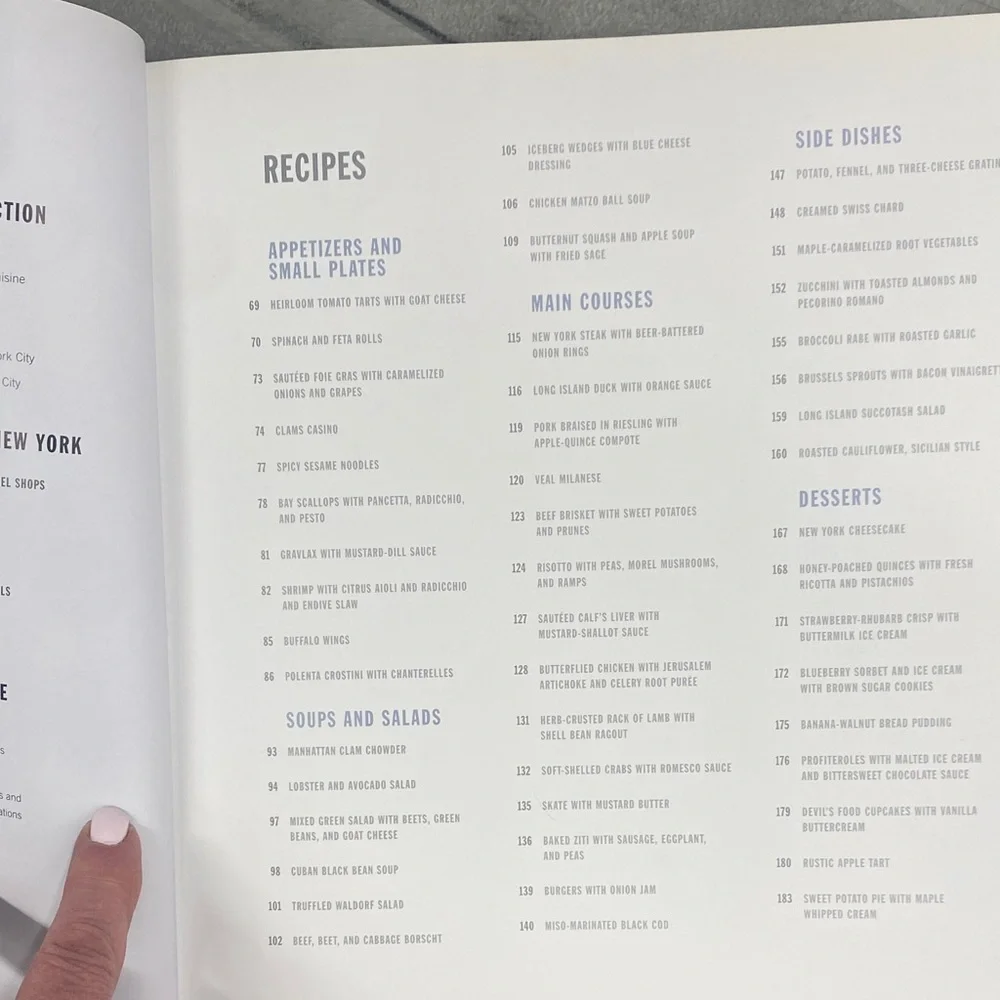 Williams Sonoma New York Cookbook with Gray and Blue Cover